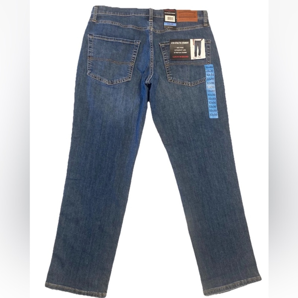 Lucky Brand 410 Men’s Athletic Straight Stretch 32x30 Blue Jeans NWT, $99 MSRP - Picture 3 of 10